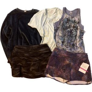 Athleta Girl 5 Piece Bundle: Sweatshirt, Skort, Short, Tank, Tee